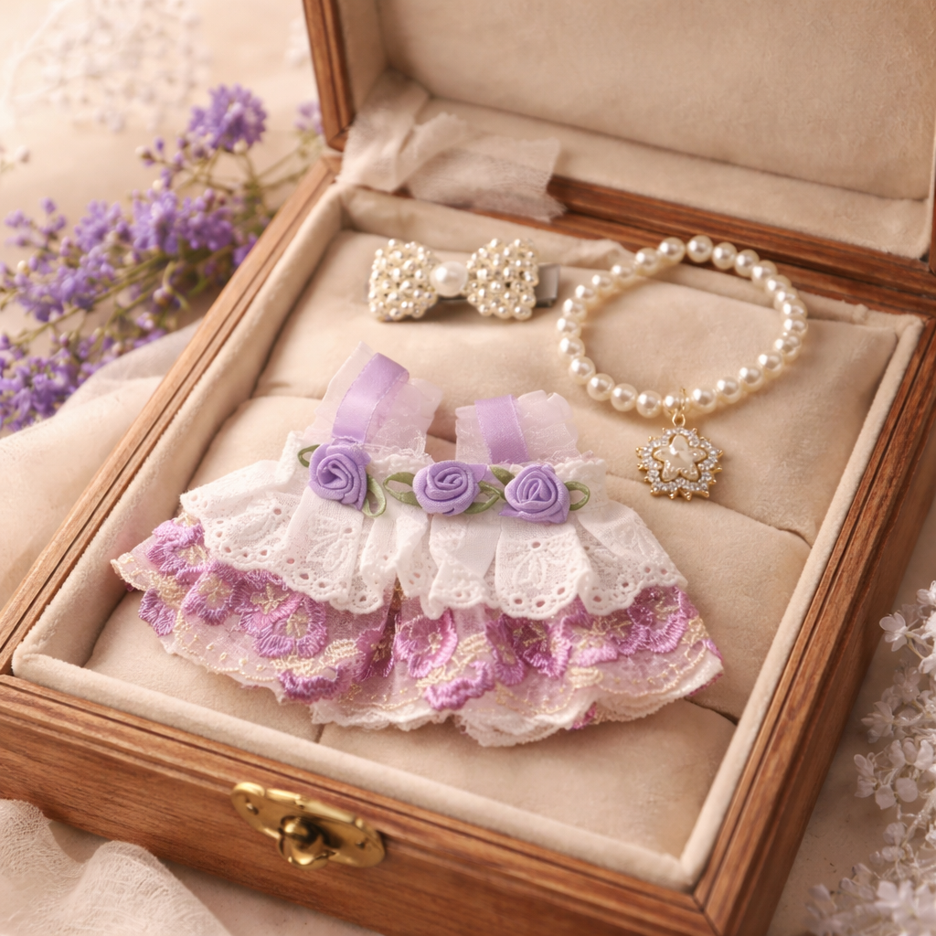 フラワードレスセット ぬいぐるみ着せ替え服 F6-4