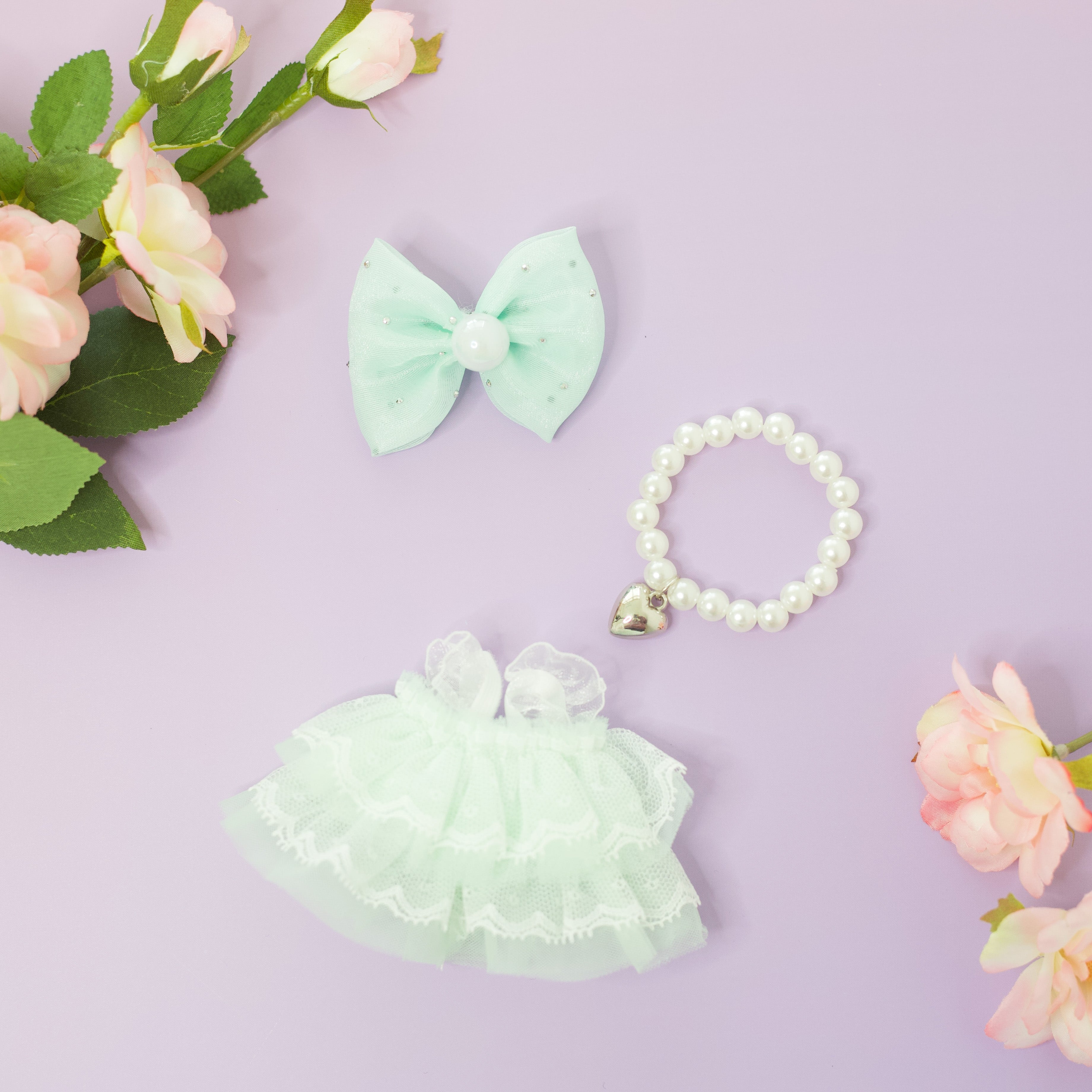 レースドレスセット ぬいぐるみ着せ替え服  F6-1